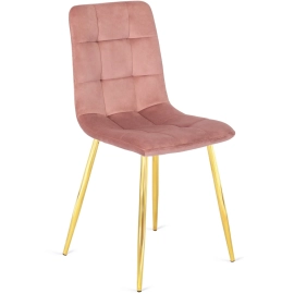 Krzesło YORK Różowe Welurowe